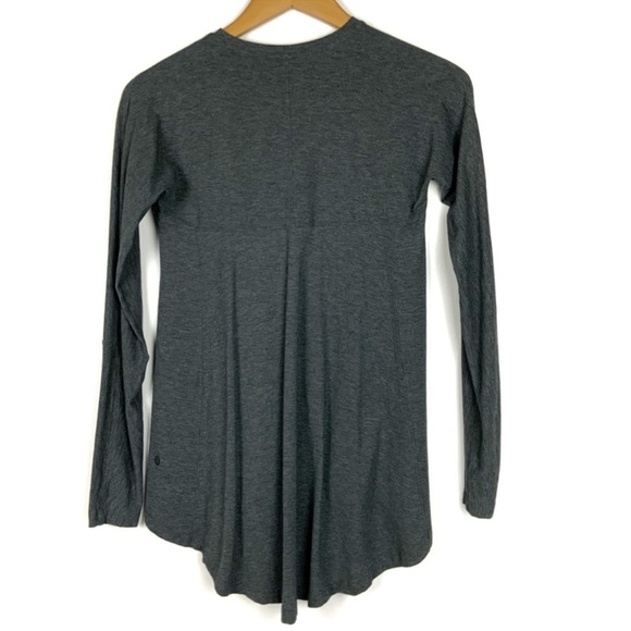 Lululemon Acadia Long Sleeve Pima Cotton Heathered Pitch Gray - Picture 8 of 10